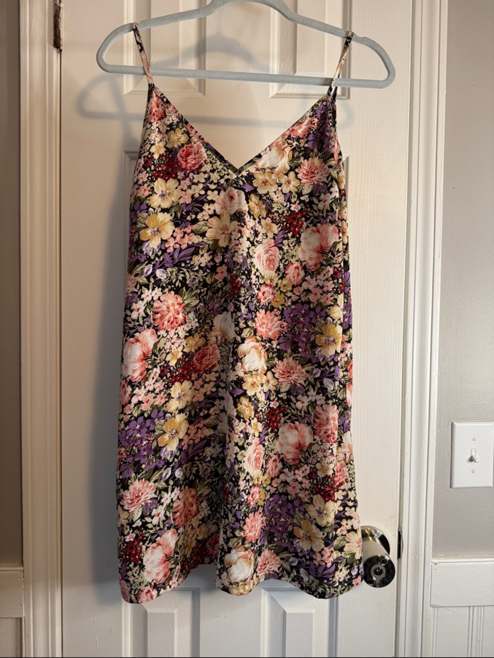 SHEIN Floral Slip Mini Dress in Black, Pink, Purple, Yellow
